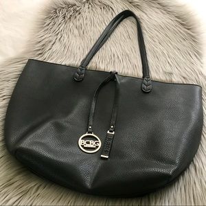 BCBG black leather bag
